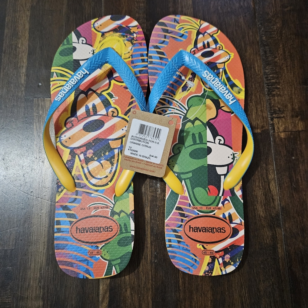 Havaianas Blue and Yellow Sports Flip Flops